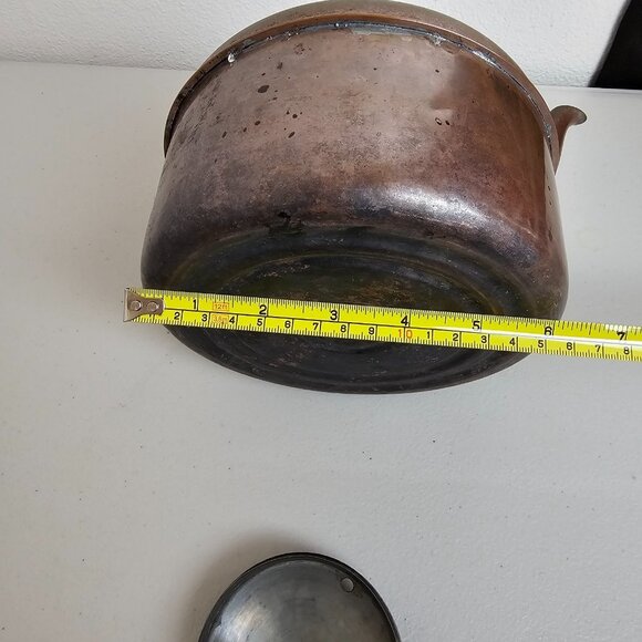 Vintage Copper Teapot Kettle Wood Handle Primitive Rustic Farmhouse DECOR ONLY - Picture 7 of 8